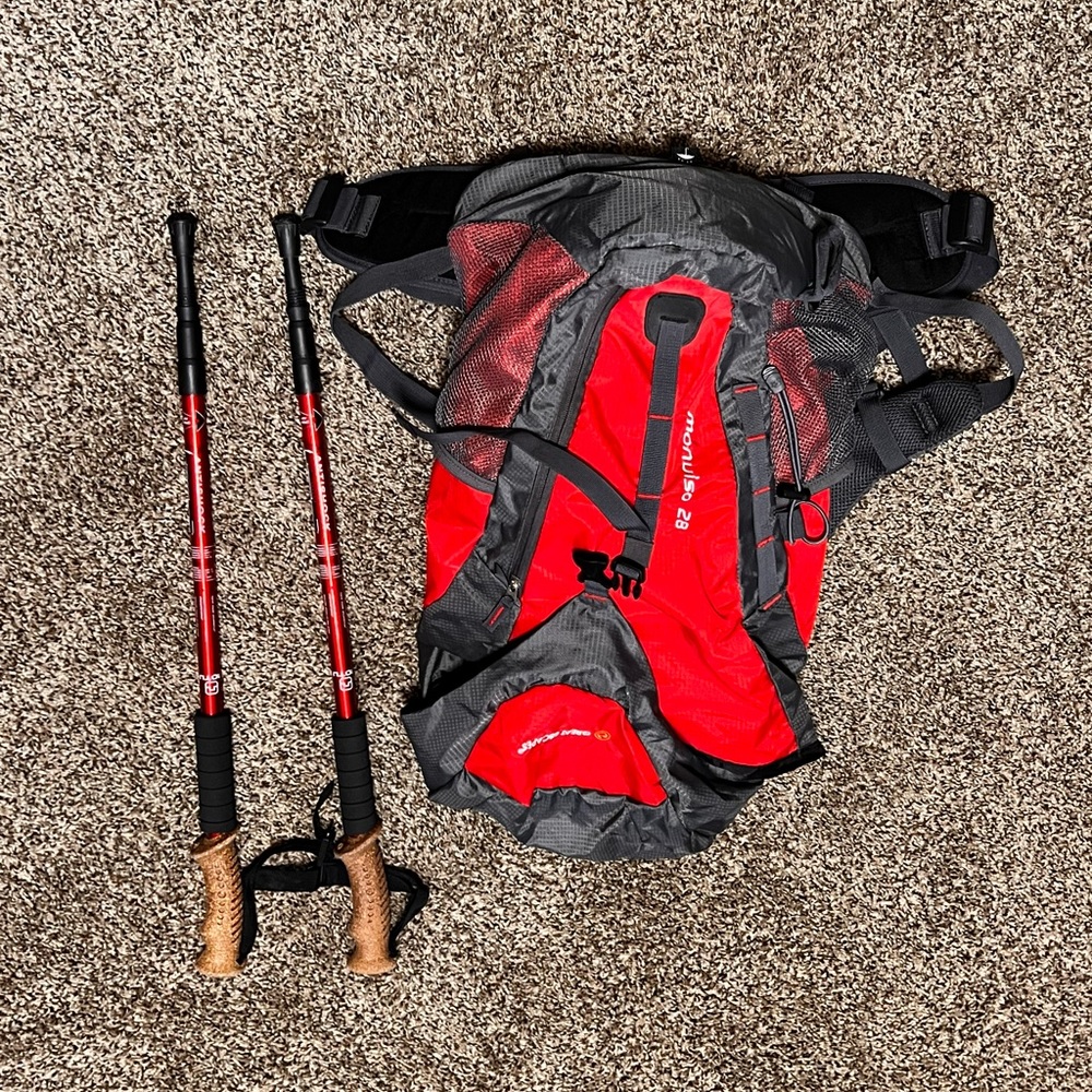 MONVISO 28 Great Escape Backpack WITH walking sticks 🥾